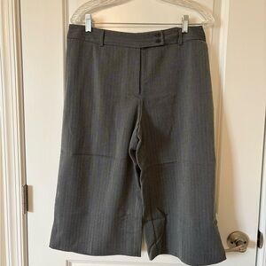 Gray herringbone Wide-Leg Trousers cropped women’s charter club 12 petite